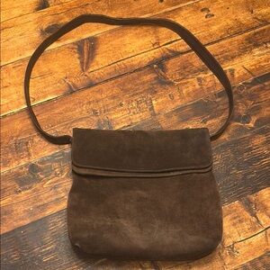 Vintage Talbots Elegant Brown Suede Shoulder Messenger Bag